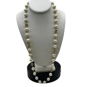 Napier Vintage Vintage Beaded Faux
Pearl Gold‎ Tone Long Faux Station Necklace